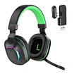 2 in 1 dongle 2.4Ghz Rgb Gaming Headset Low Latency Wireless Over Ear Bluetooth Headphones